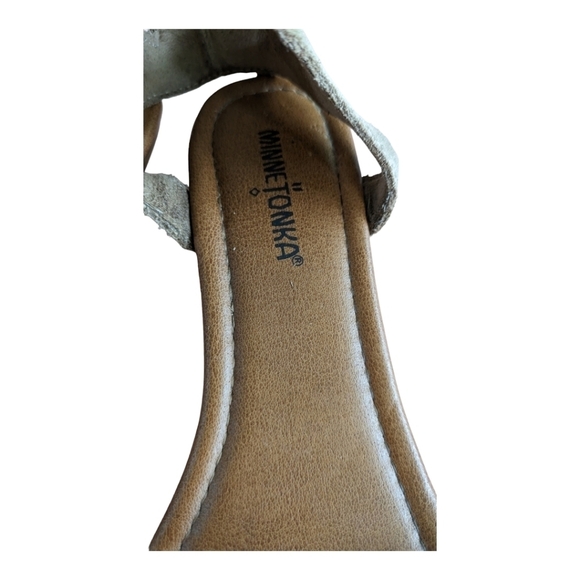 Minnetonka Ankle Strap Beaded Leather Sandal Size 9 - Picture 5 of 9